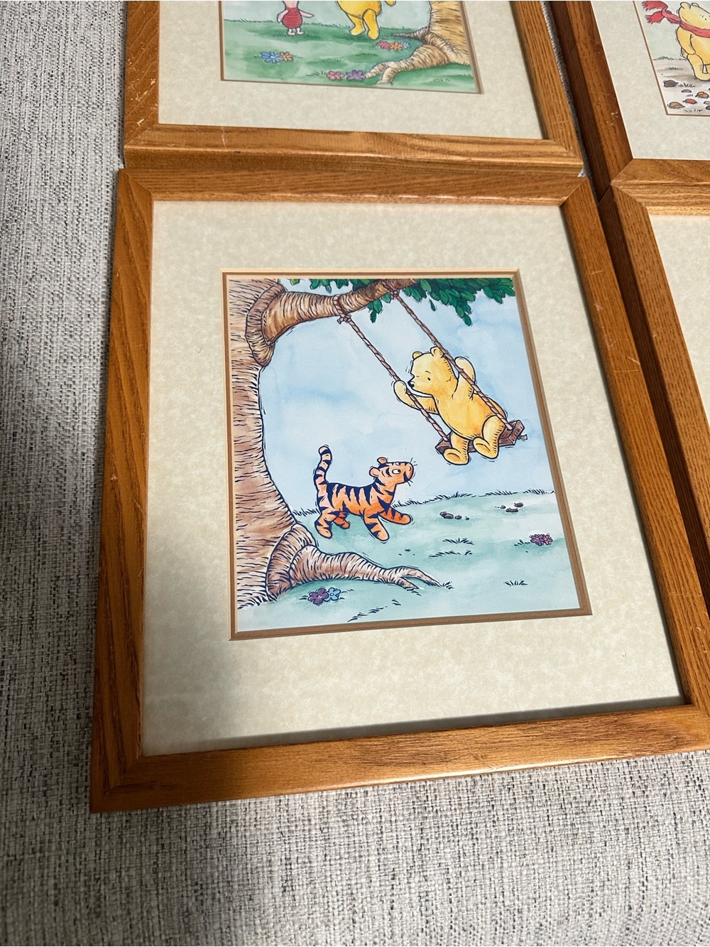 Disney Winnie the Pooh Four Seasons Framed Art Set of 4 Artistic Innovations - Picture 2 of 9